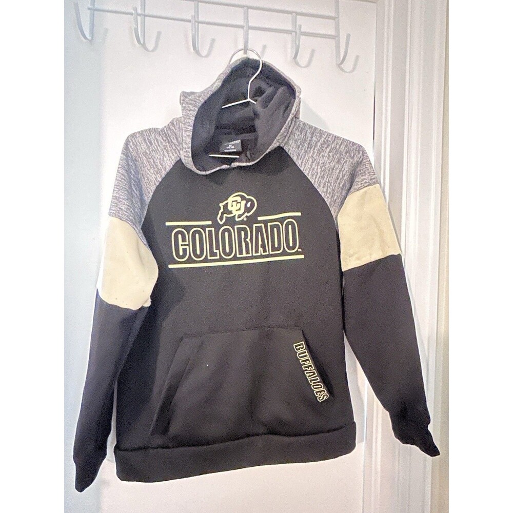 Official Colosseum Brand Boy's Black Colorado Buffaloes Hoodie Size Medium 14-16